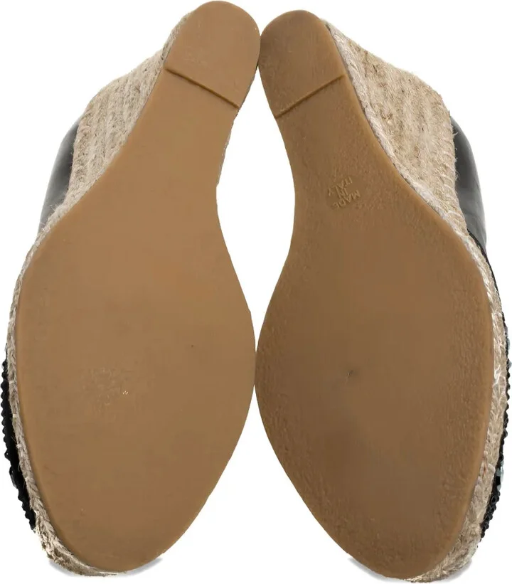 Pre-owned embellished sspadrille wedge pumps - Image 5