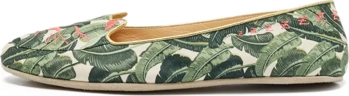 Pre-Owned Embroidered Botanical Loafers