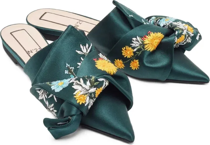 Pre-Owned Embroidered Mules - Image 3