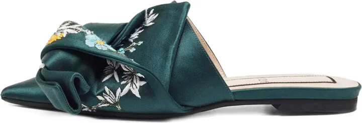 Pre-Owned Embroidered Mules