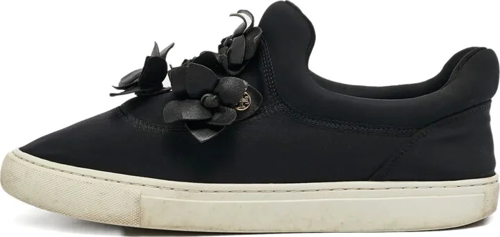 pre-owned Floral Applique Sneakers