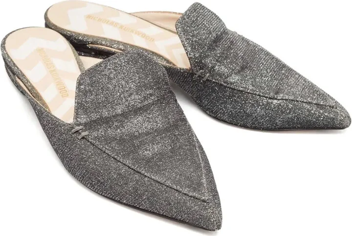 Pre-Owned Glitter Pointed-Toe Mules - Image 2