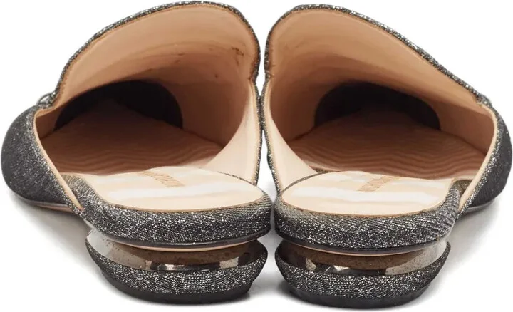Pre-Owned Glitter Pointed-Toe Mules - Image 3