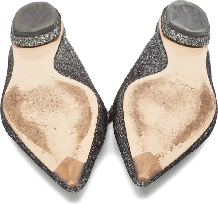 Pre-Owned Glitter Pointed-Toe Mules - Image 4