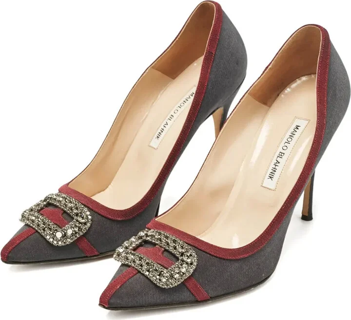 pre-owned Gotrian jeweled buckle pumps - Image 2