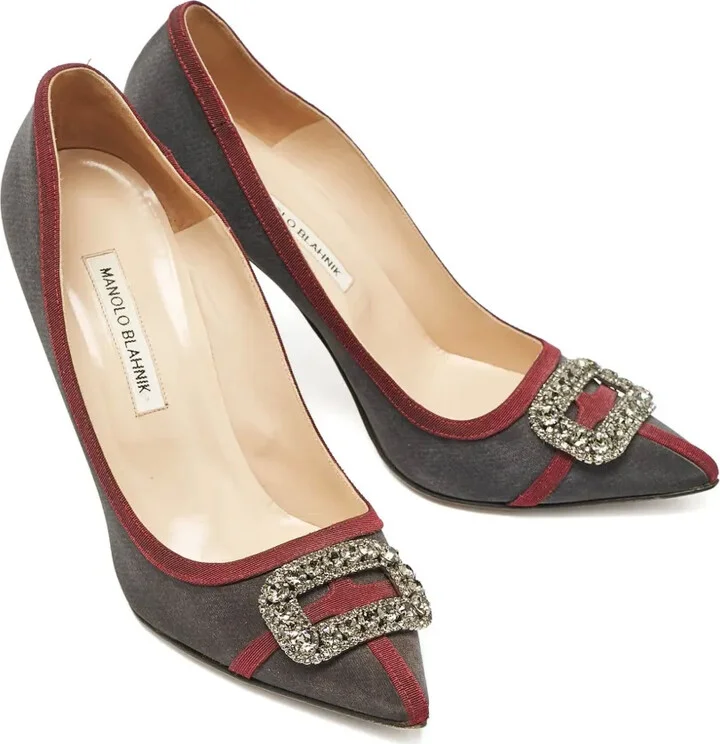 pre-owned Gotrian jeweled buckle pumps - Image 3