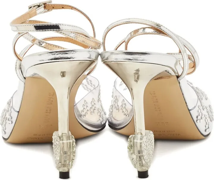 Pre-owned heart heel-crystal sandals - Image 3