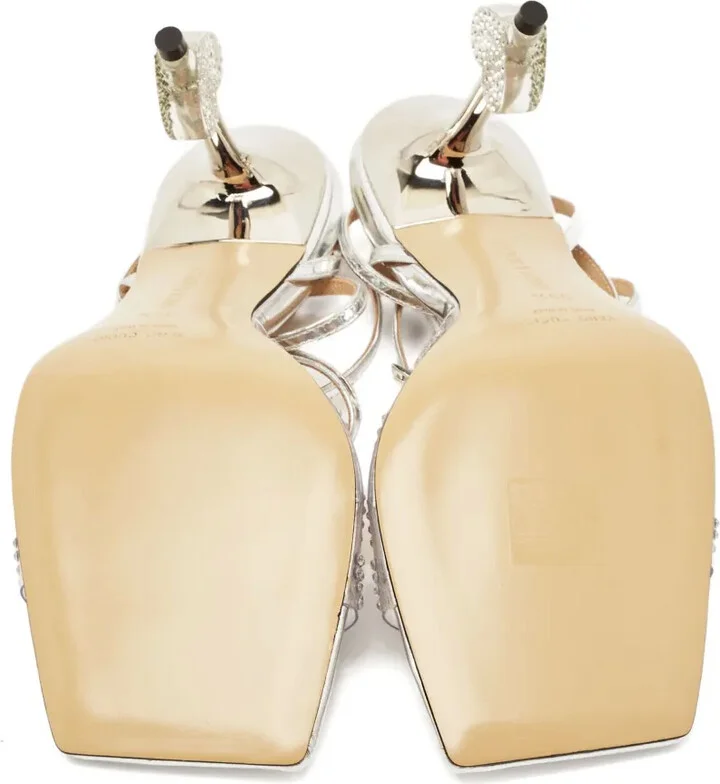 Pre-owned heart heel-crystal sandals - Image 4