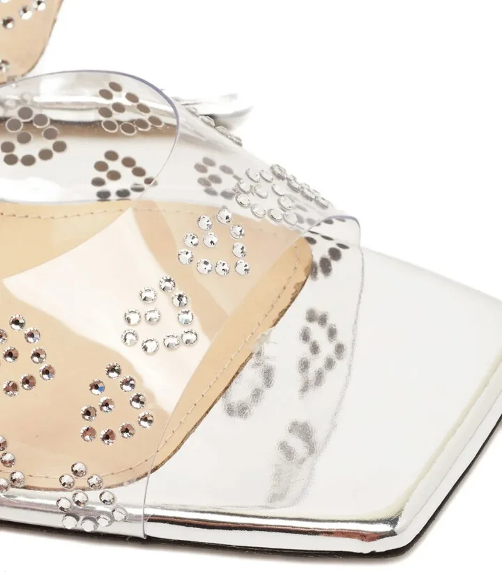 Pre-owned heart heel-crystal sandals - Image 5