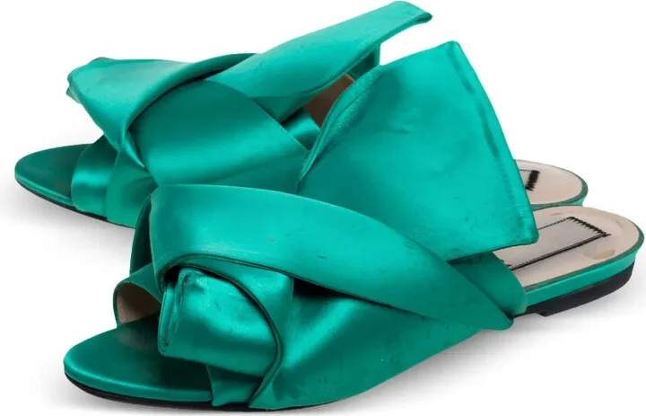 Pre-Owned Knot-Detail Satin Sandals - Image 2