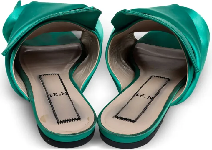 Pre-Owned Knot-Detail Satin Sandals - Image 4