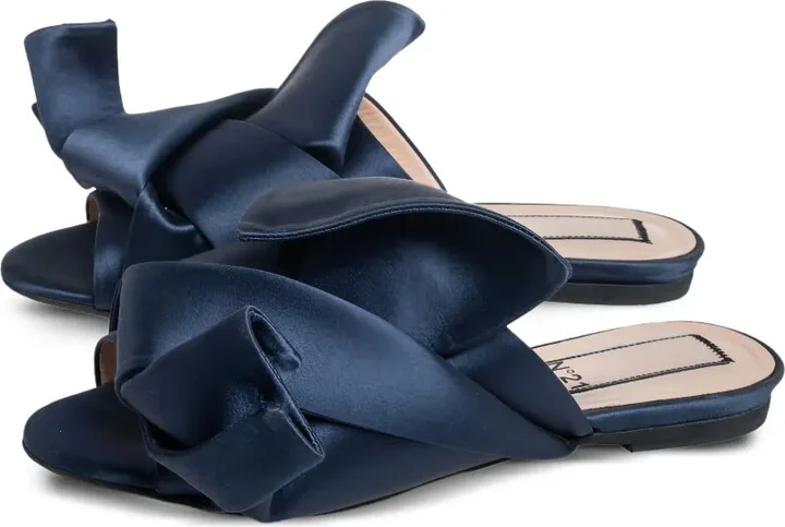 Pre-owned knotted satin sandals - Image 2