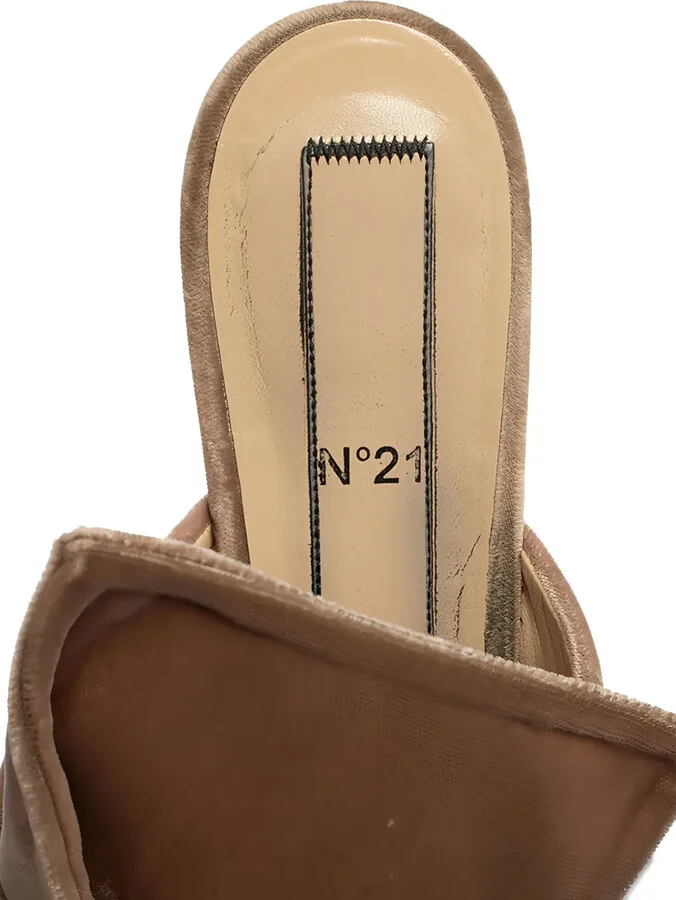 Pre-owned knotted velvet slide sandals - Image 5