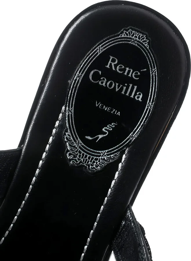 Pre-Owned Lace Leather Sandals - Image 5