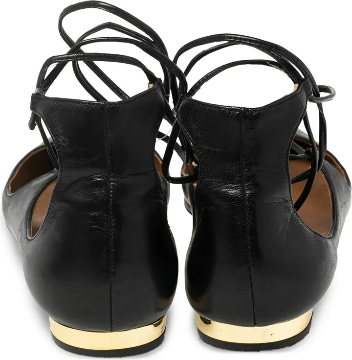 Pre-Owned Laced Flat Pumps - Image 3