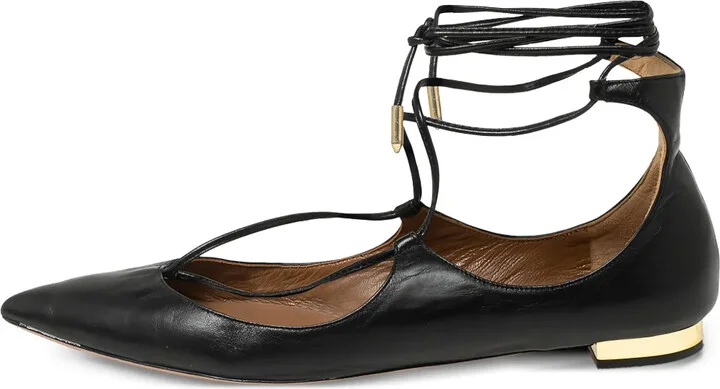 Pre-Owned Laced Flat Pumps