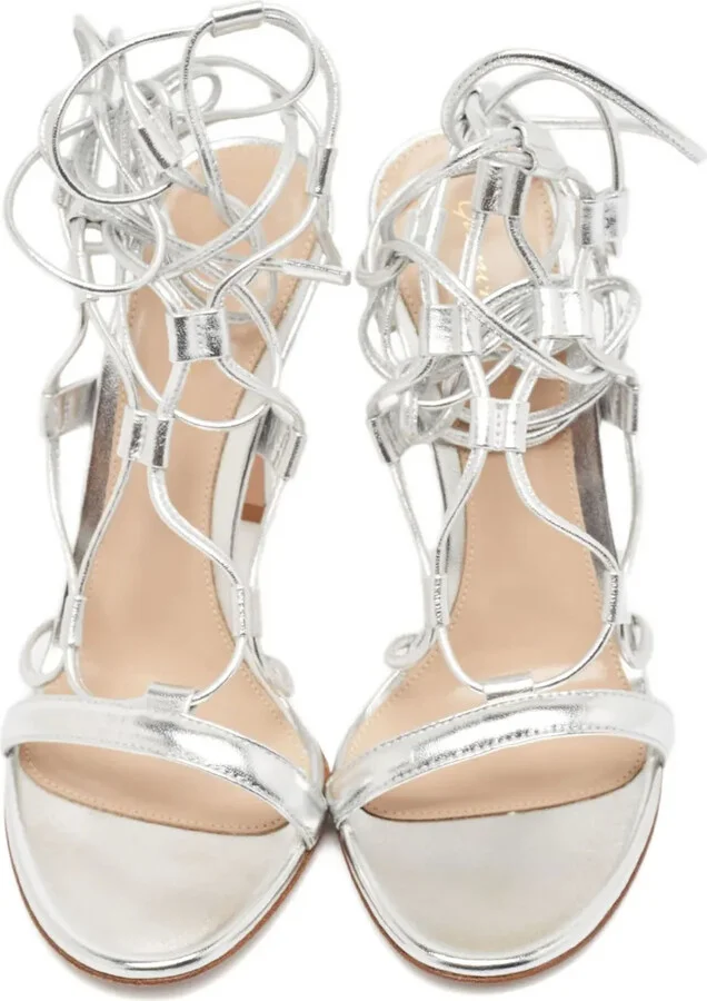 Pre-Owned Leather Lace Sandals - Image 2