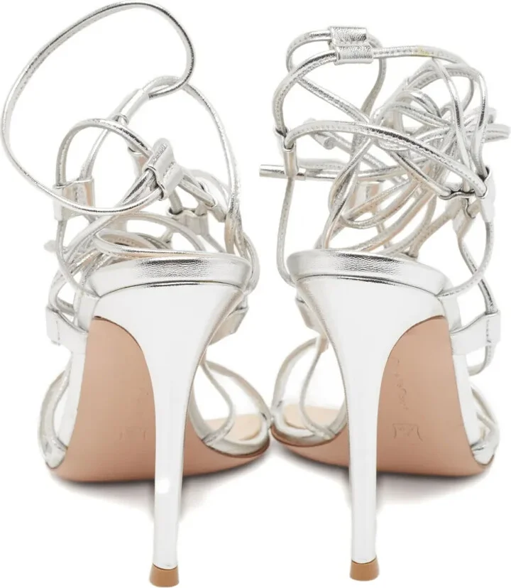 Pre-Owned Leather Lace Sandals - Image 4