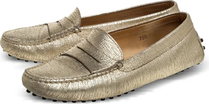 Pre-owned leather penny loafers - Image 4