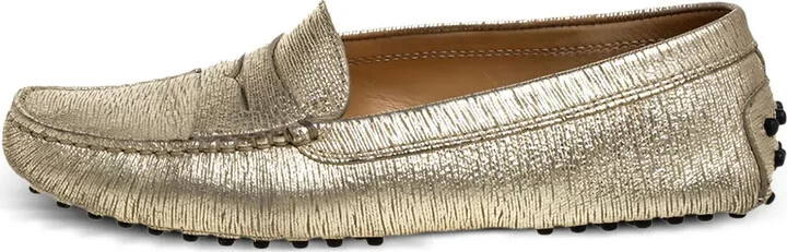 Pre-owned leather penny loafers