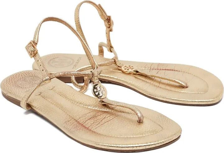 Pre-owned leather T-strap sandals - Image 2
