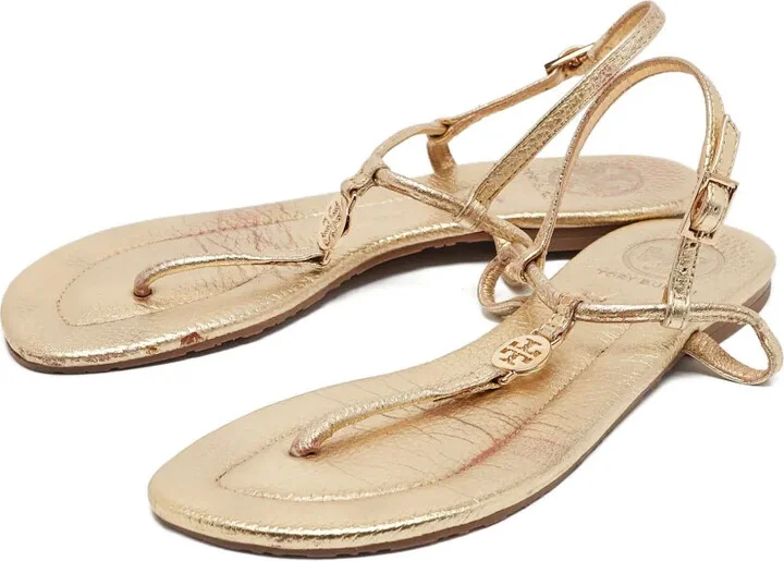 Pre-owned leather T-strap sandals - Image 3