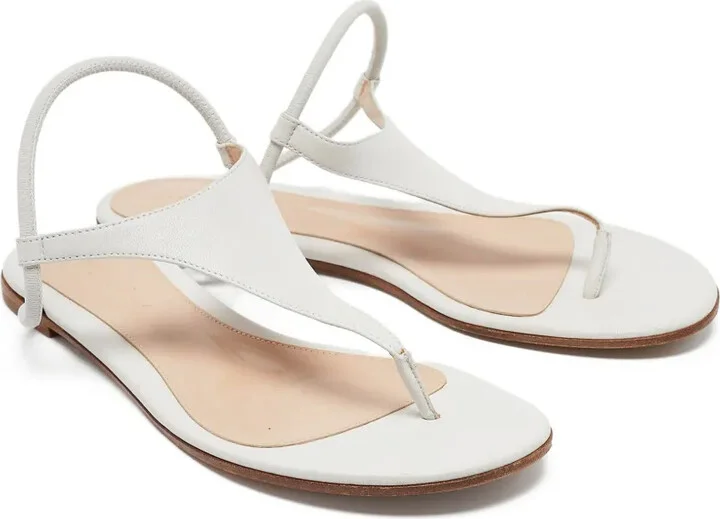 Pre-owned leather T-strap sandals - Image 3