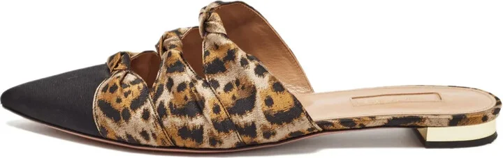 Pre-Owned Leopard-Print Mules