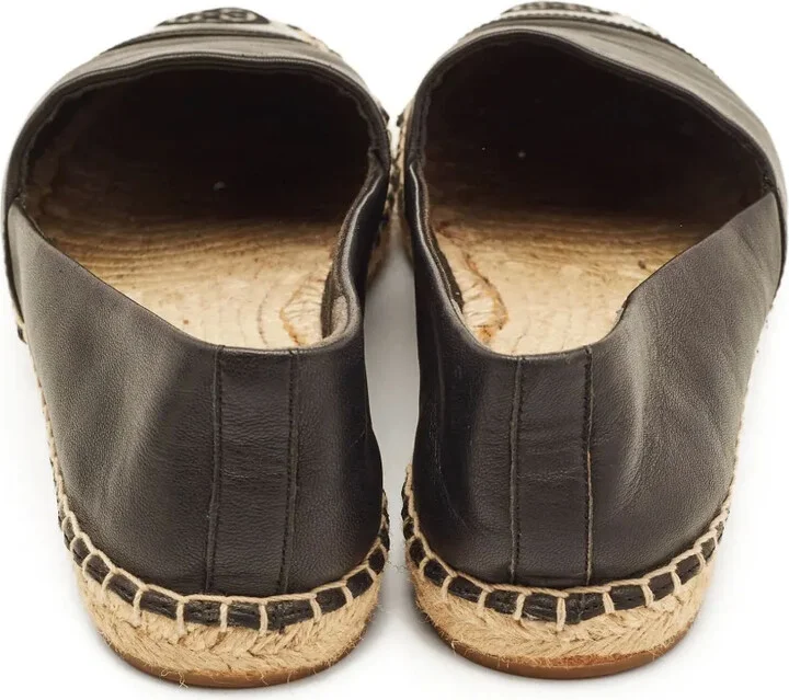 Pre-Owned Logo-Embroidered Leather Espadrilles - Image 3