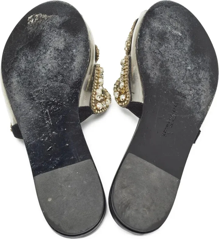 pre-owned Madame Butterfly beaded flat sandals - Image 4