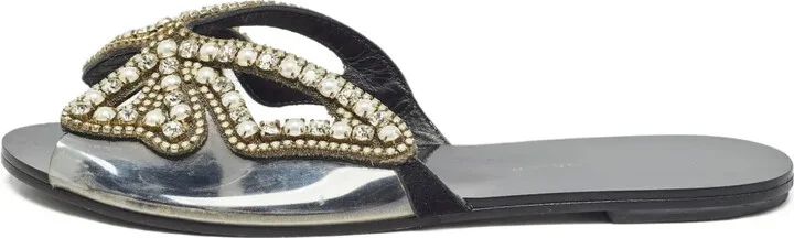 pre-owned Madame Butterfly beaded flat sandals