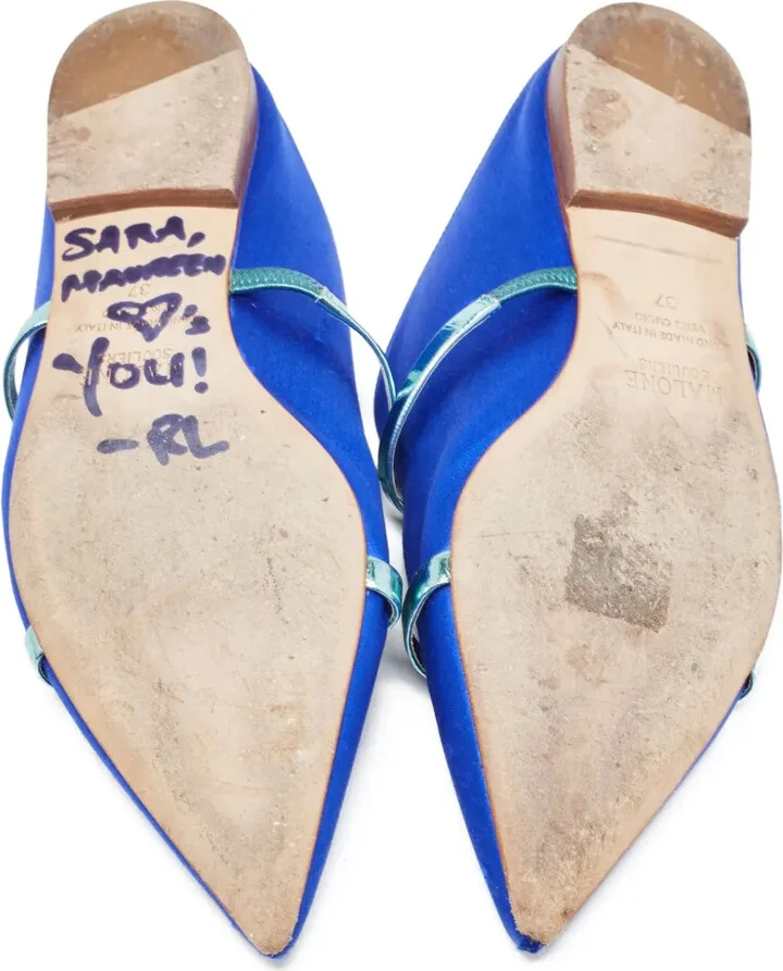 pre-owned Maureen satin flat mules - Image 5