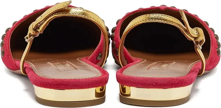 Pre-owned metallic-embroidered slingback flats - Image 3