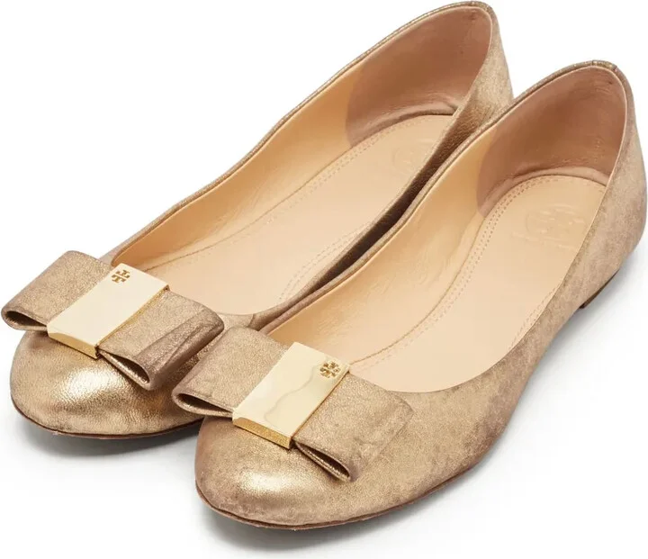 Pre-Owned Metallic-Finish Ballet Flats - Image 2
