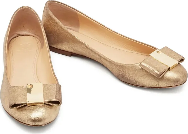 Pre-Owned Metallic-Finish Ballet Flats - Image 3