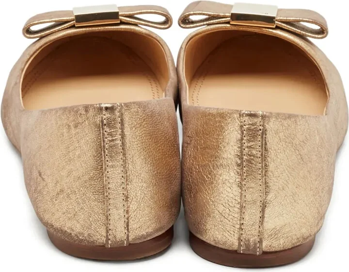 Pre-Owned Metallic-Finish Ballet Flats - Image 4