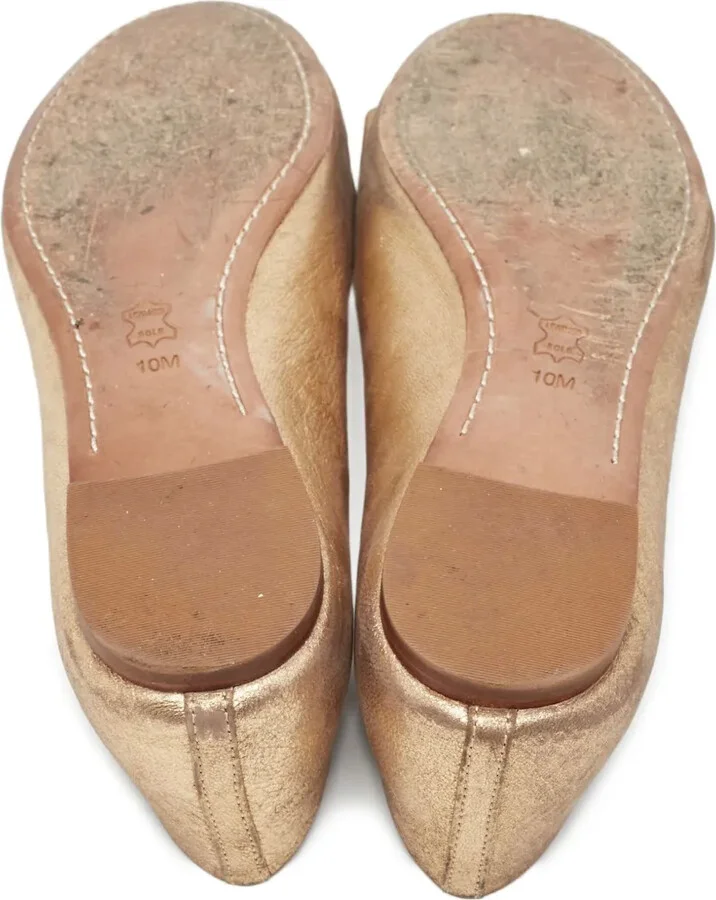 Pre-Owned Metallic-Finish Ballet Flats - Image 5