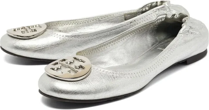 pre-owned Minnie metallic-effect leather ballet flats - Image 2
