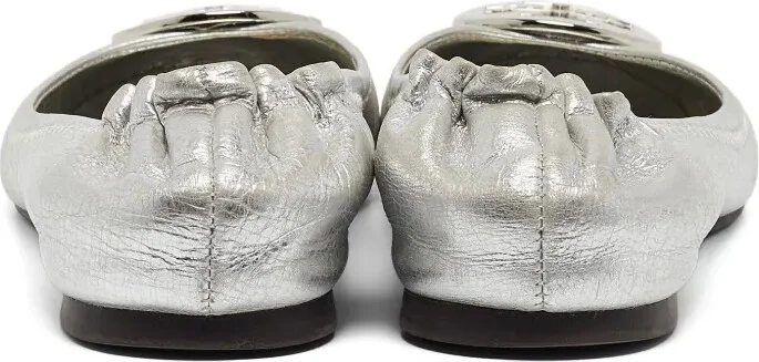 pre-owned Minnie metallic-effect leather ballet flats - Image 4