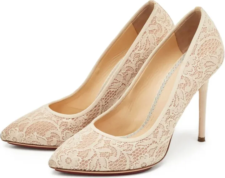pre-owned Monroe lace-detailed stiletto pumps - Image 2