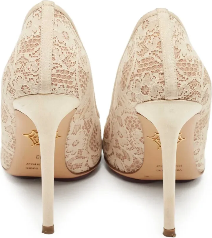 pre-owned Monroe lace-detailed stiletto pumps - Image 3