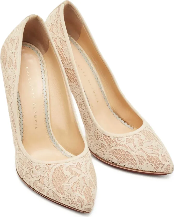 pre-owned Monroe lace-detailed stiletto pumps - Image 4