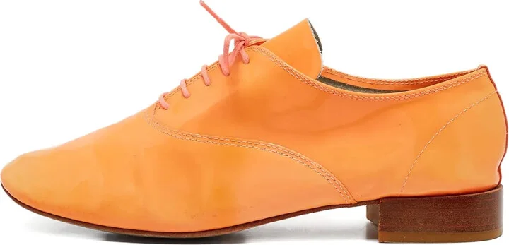 pre-owned patent leather Oxford shoes