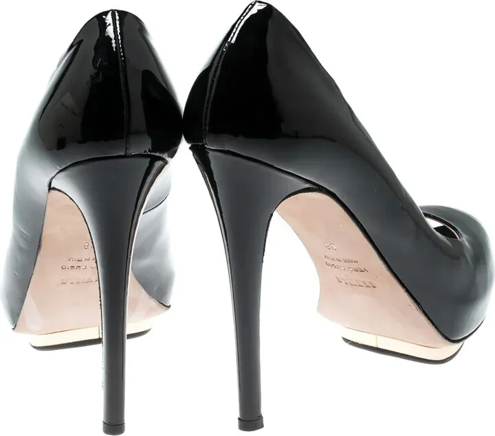 Pre-Owned Patent Leather Peep Toe Pumps - Image 3