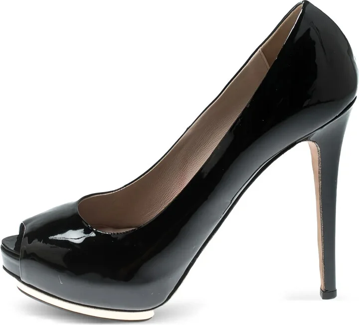 Pre-Owned Patent Leather Peep Toe Pumps