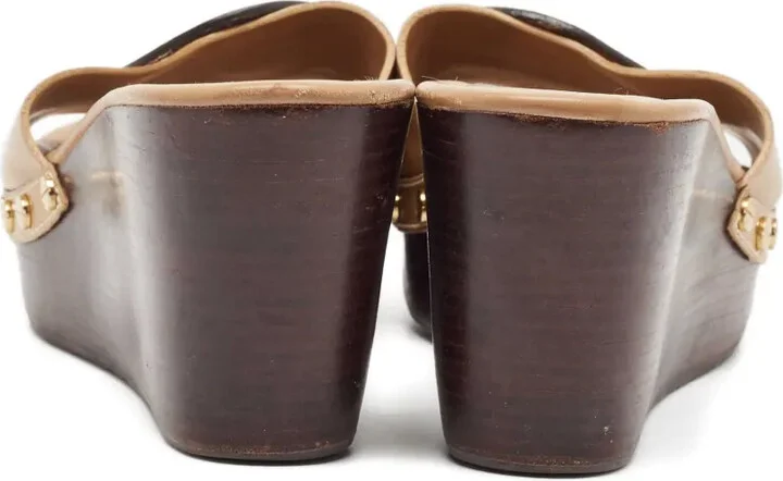 Pre-Owned Patent Leather Wedge Sandals - Image 3