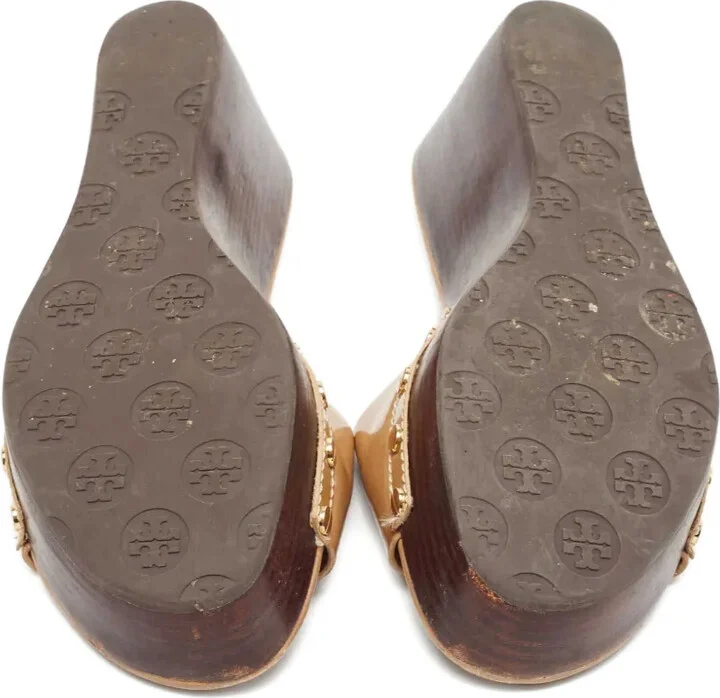 Pre-Owned Patent Leather Wedge Sandals - Image 4