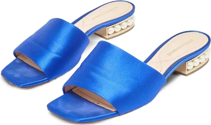 Pre-owned pearl satin sandals - Image 2
