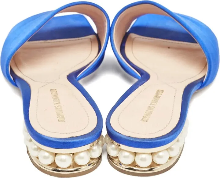 Pre-owned pearl satin sandals - Image 3