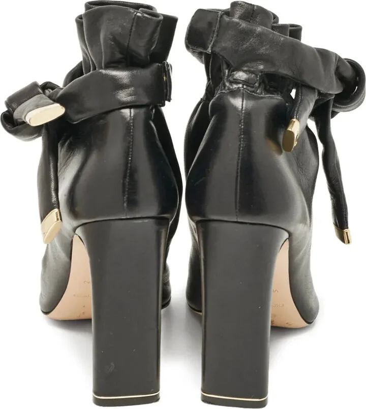 Pre-Owned Peep-Toe Ruffled Ankle Boots - Image 3
